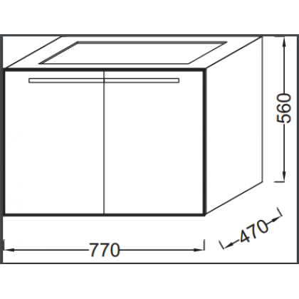 Комплект мебели 80 см Jacob Delafon Struktura раковина EXH112-00 тумба EB1281-E16 зеркало EB1098-NF