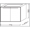 Комплект мебели 80 см Jacob Delafon Struktura раковина EXH112-00 тумба EB1281-N14 зеркало EB1098-NF