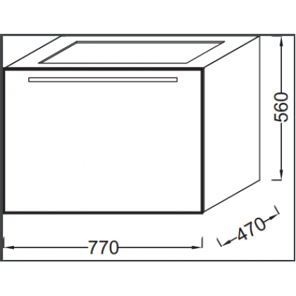 Комплект мебели 80 см Jacob Delafon Struktura раковина EXH112-00 тумба EB1285-E1, зеркало EB1098-NF