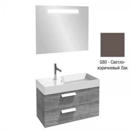 Комплект мебели для ванной 80 см Jacob Delafon Rythmik, EB1160-NF+EXO112-Z-00+EB1303-G80