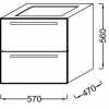 Комплект мебели для ванной 60 см Jacob Delafon Struktura, EB1208-NF+EXI112-00+EB1276-E13