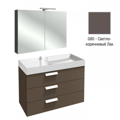 Комплект мебели для ванной 100 см Jacob Delafon Rythmik, EXN112-Z-00+EB1310-G80+EB797RU-G80
