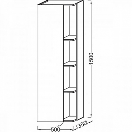 Подвесной шкаф-пенал 150x50 Jacob Delafon Terrace  EB1179G-442 Серый Антрацит Лак