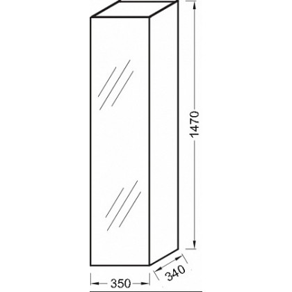 Колонна 40 см, шарниры справа, серая внутренняя  отделка, отделка лак EB998-N14 Серый (EB1850D-N14)
