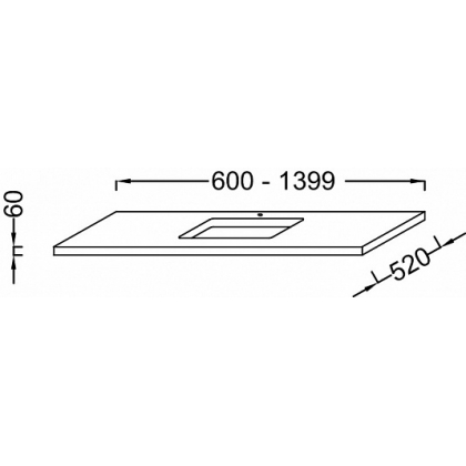 Столешница для раковины 60 см Jacob Delafon Parallel EB53-0600-E10, квебекский дуб