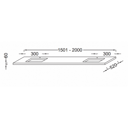Столешница для раковины 200 см Jacob Delafon Parallel EB55-2000-N18 Белый Блестящий