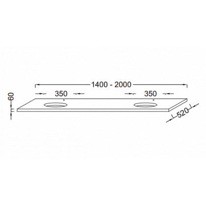 Столешница для раковины 160 см Jacob Delafon Parallel EB70-1600-N18 Белый Блестящий