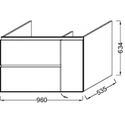 Модуль под раковину Soprano EB1331-N08-N18 96х53,5х63,4 см, 1 дверца и 2 выдвижных ящика