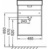 Модуль под раковину Odeon Rive Gauche 48,5х21,3х59,1 см, левосторонний, белый глянцевый, ручка хром