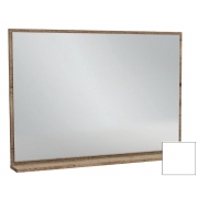 Зеркало Vivienne EB1598-N18, 100x70 см, с полочкой, цвет белый глянцевый