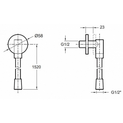 Шланговые подключения коленное соединение с гибким душевым шлангом Jacob Delafon E10683-CP