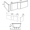 Фронтальная панель для ванны Jacob Delafon Bain-Douche Malice 160 см, объединенная с боковой E6D067